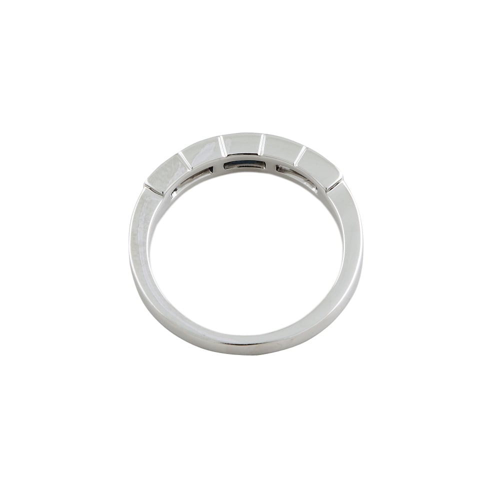 9ct White Gold Blue Sapphire0.53ct and 0.21ct Diamond Half Eternity Ring