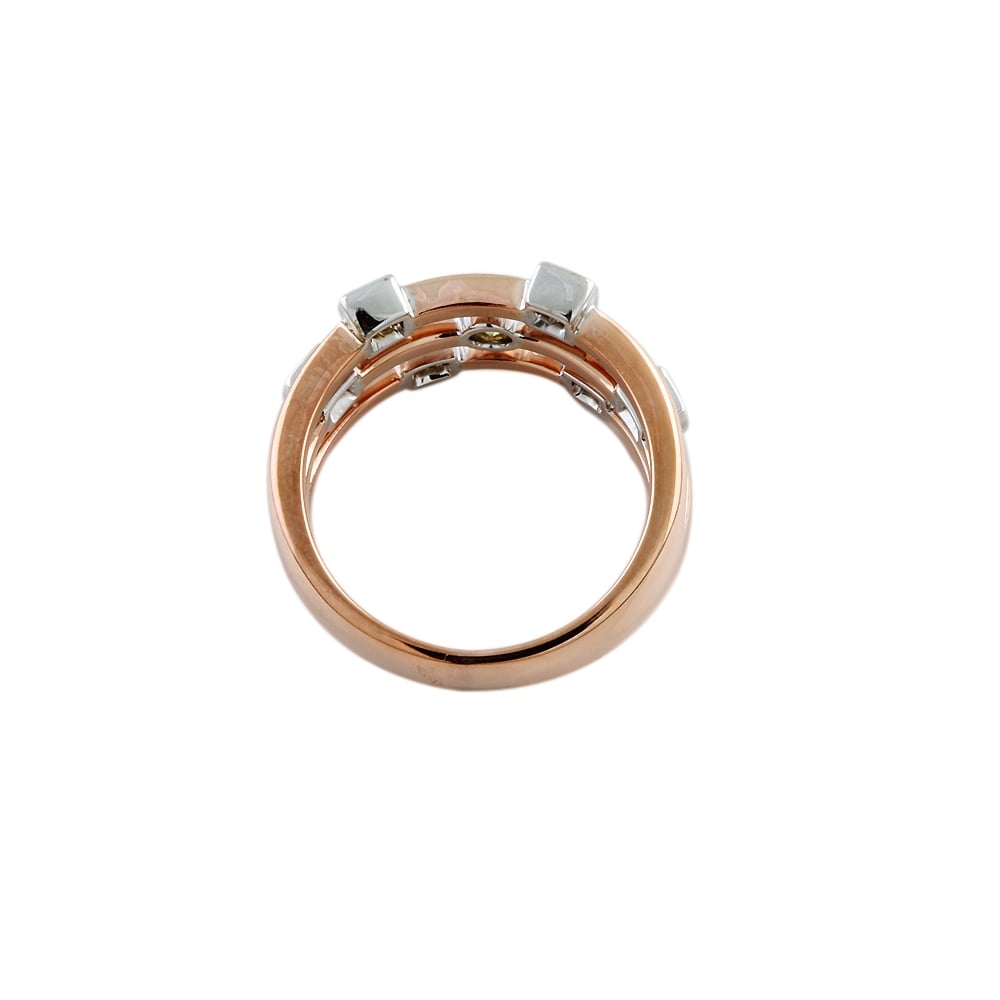9ct Rose and White Gold Diamond Bubble Ring 0.58ct