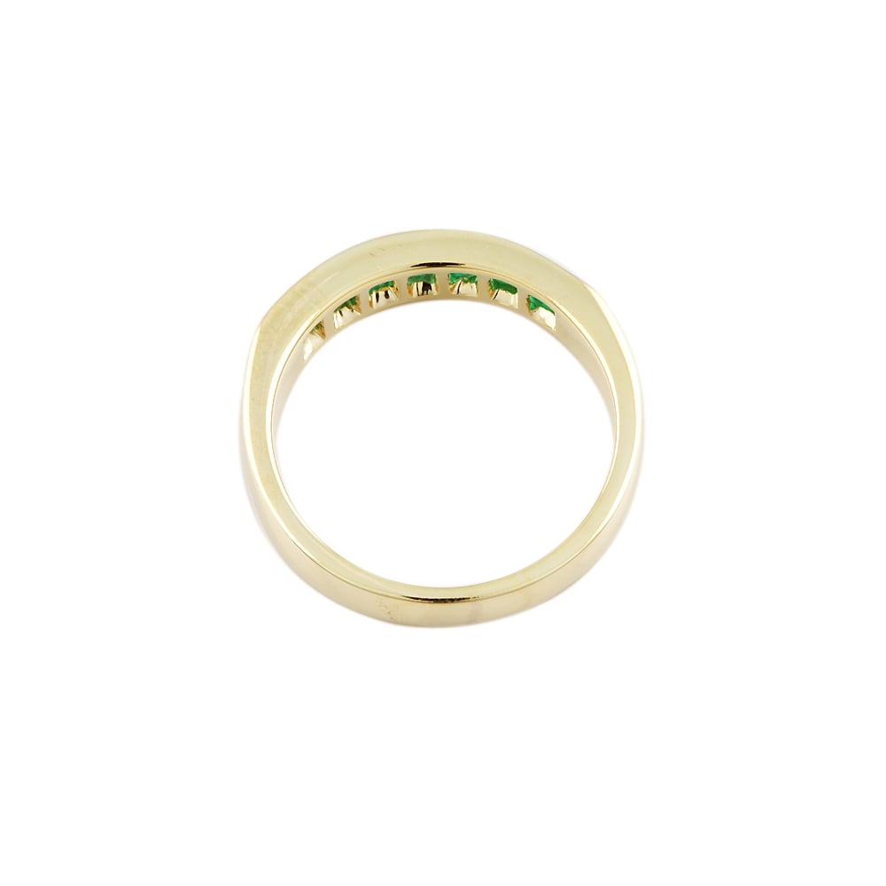 9ct Yellow Gold Emerald Seven Stone Ring