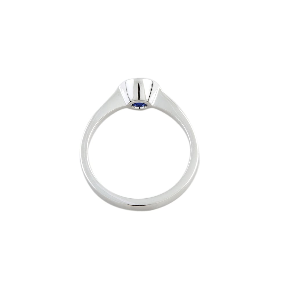 9ct White Gold Blue Sapphire Single Stone Ring 0.54ct