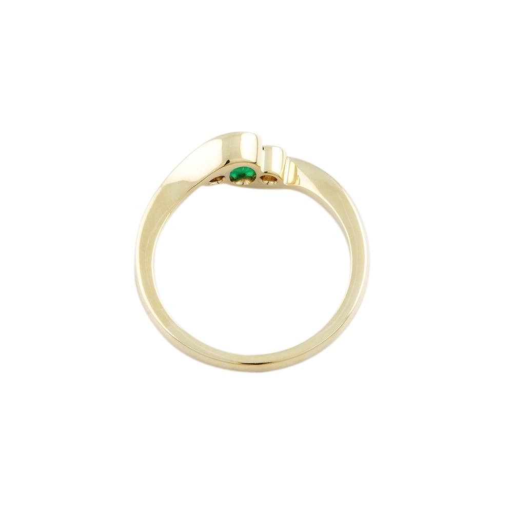 9ct Yellow Gold Emerald 0.46ct and Diamond 0.12ct