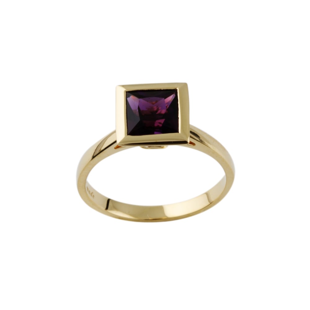 9ct Yellow Gold Amethyst Single Stone Ring 1.65ct
