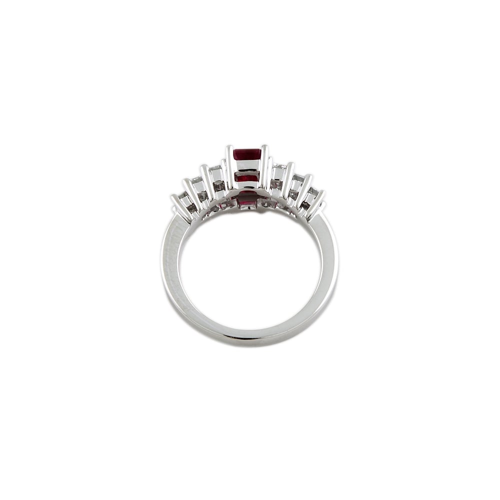 9ct White Gold Ruby 1.22ct  and  0.87ct Diamond Ring