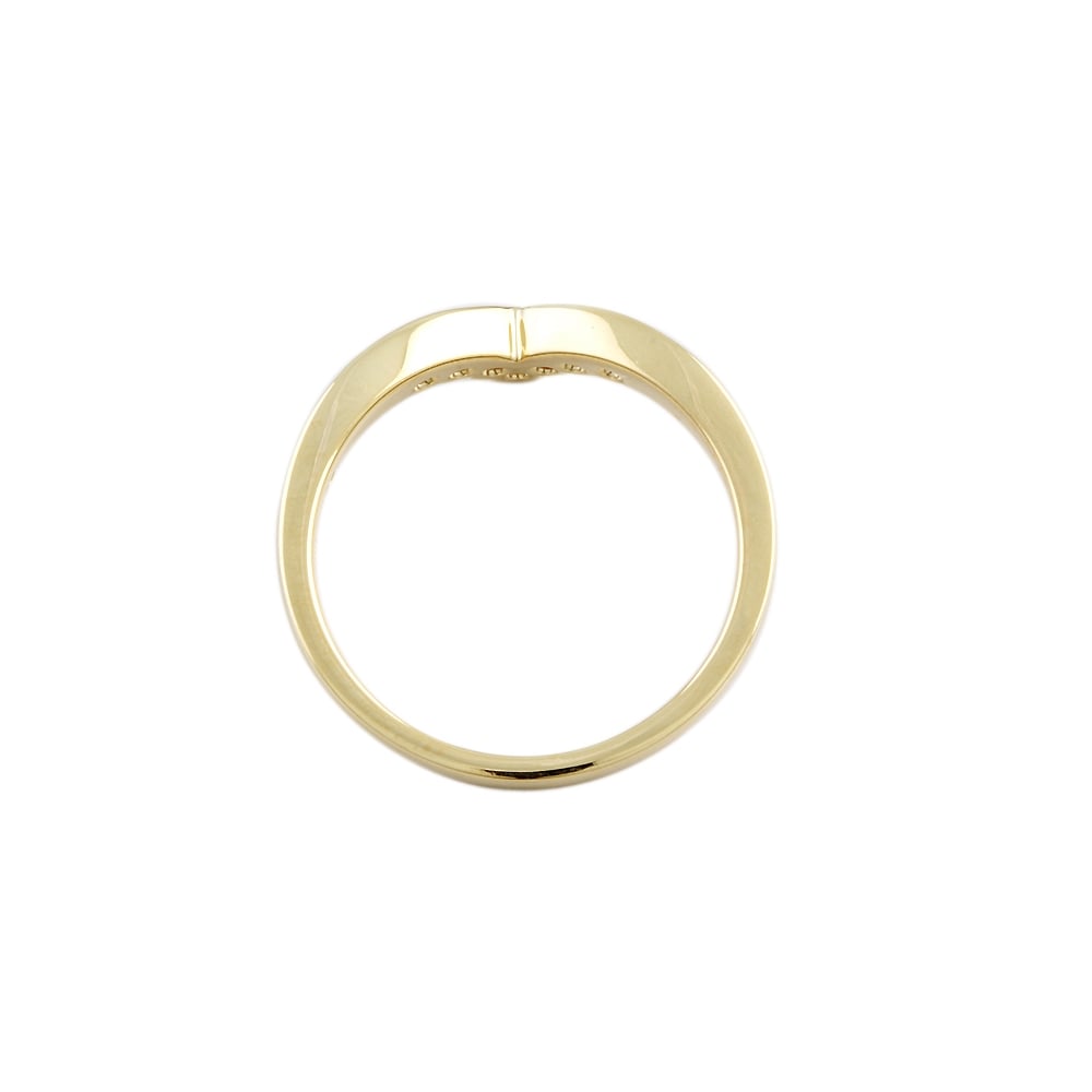 9ct Yellow Gold Ruby and Diamond Wishbone Ring