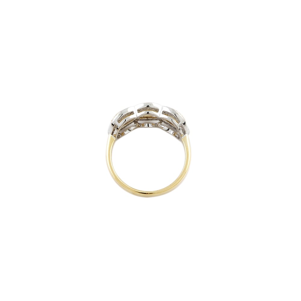 9ct Yellow and White Gold Diamond Dress Ring