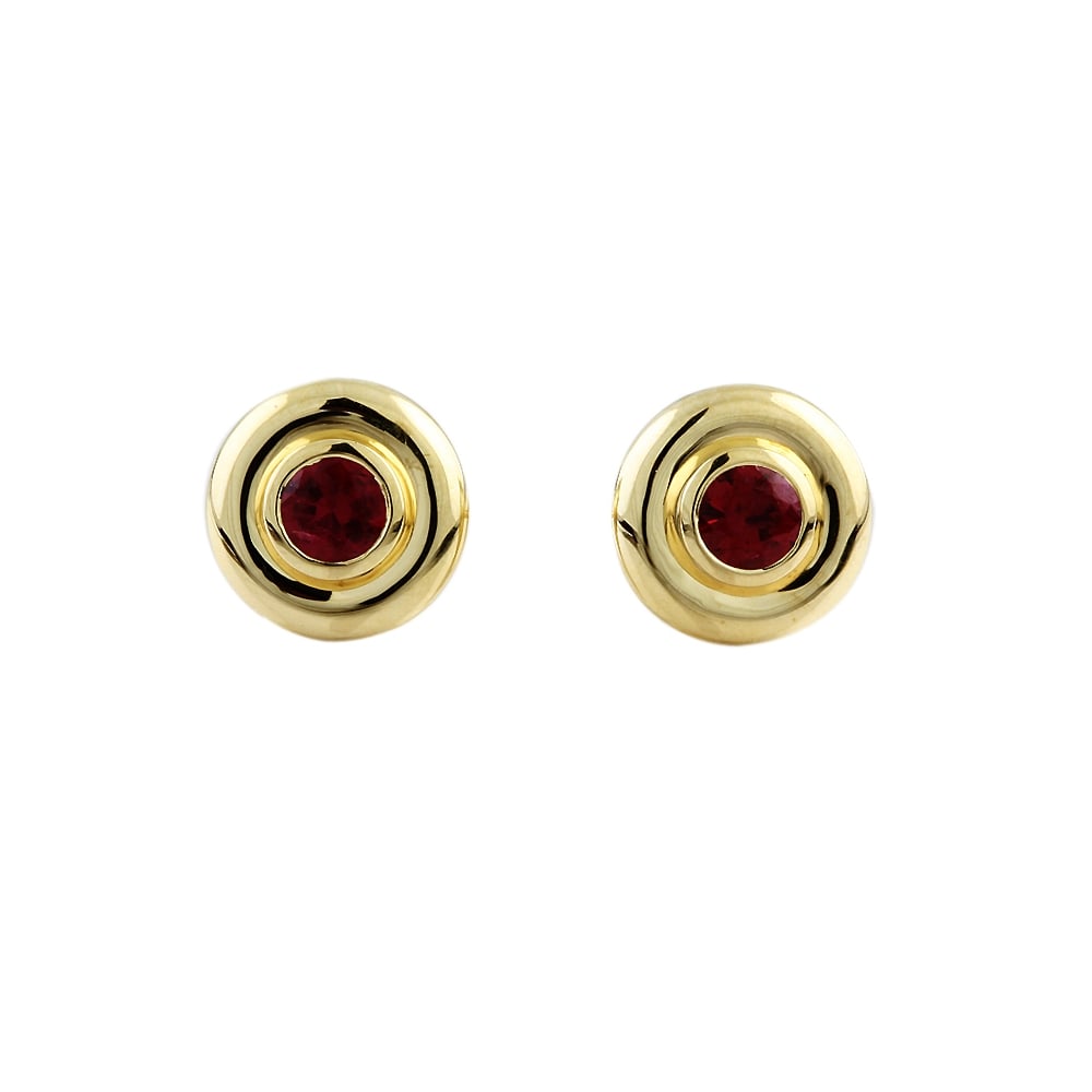 9ct Yellow Gold Ruby Stud Earrings