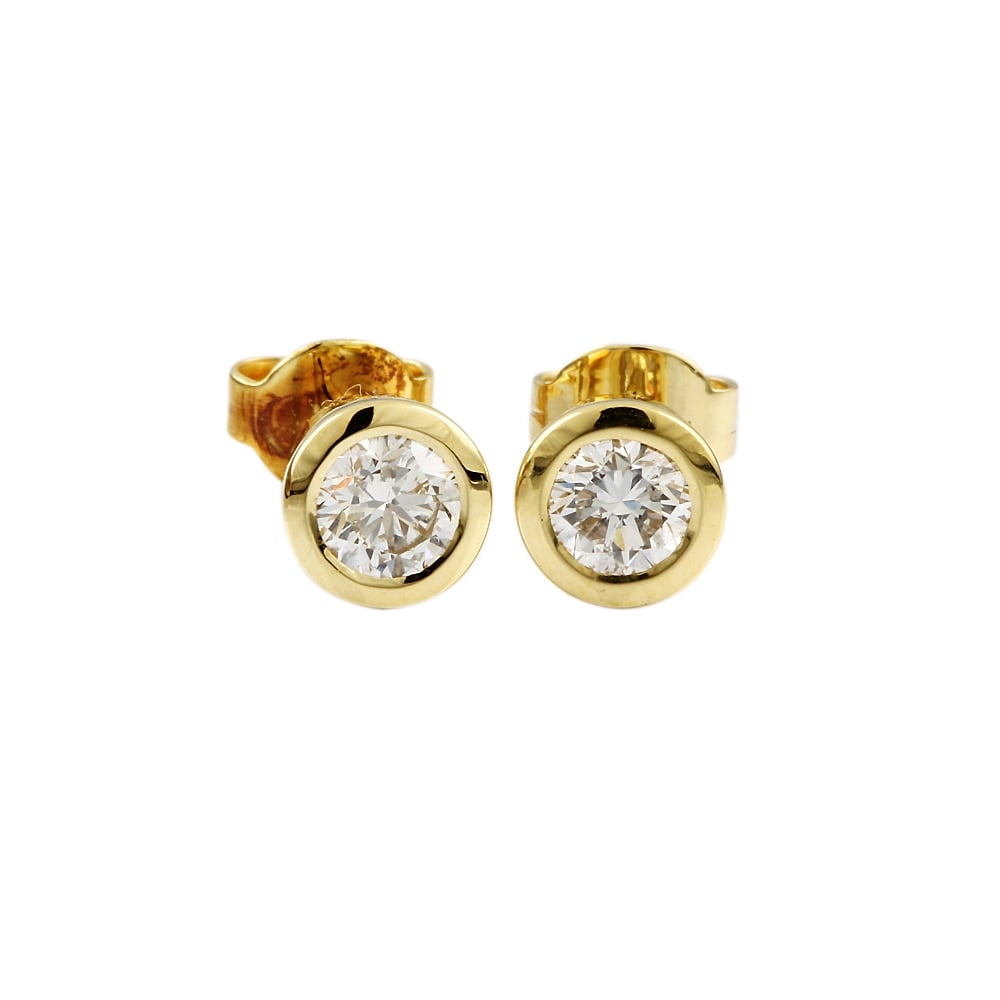 9ct Yellow Gold Diamond Stud Earrings 0.71ct