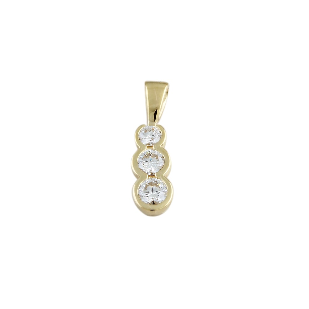 9ct Yellow Gold Diamond Drop Pendant