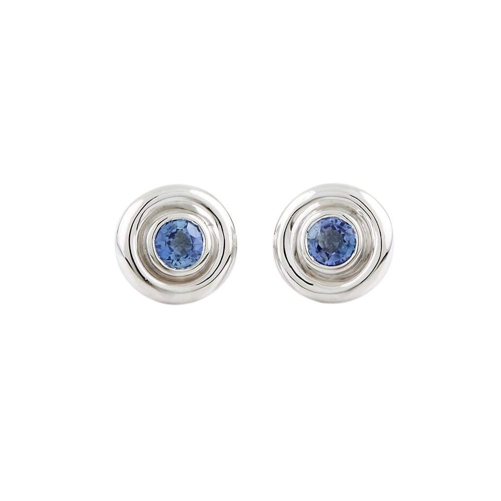 9ct White Gold Blue Sapphire Stud Earring 0.65ct