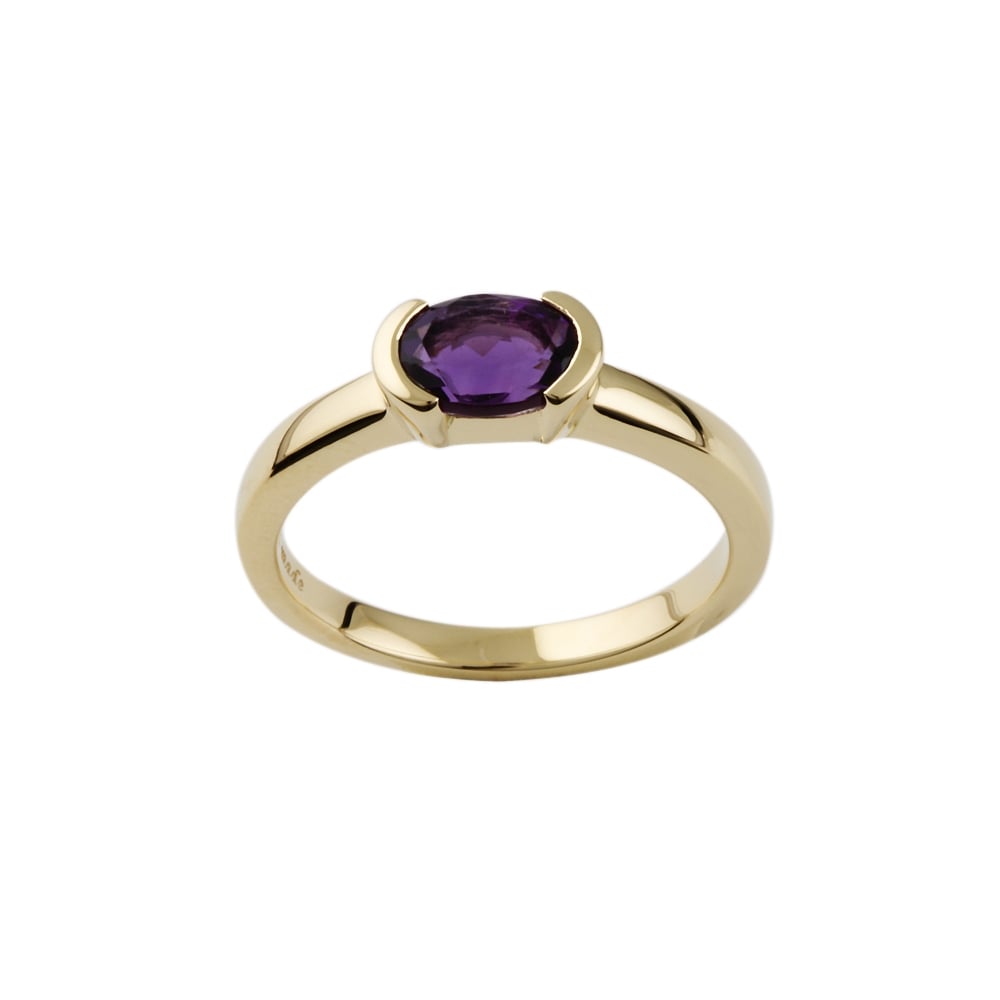 9ct Yellow Gold Amethyst Dress Ring