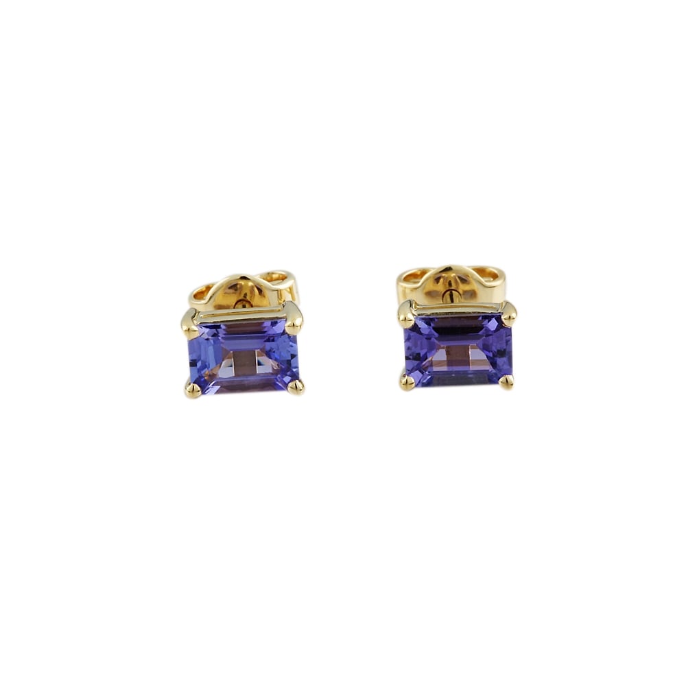 9ct Yellow Gold Tanzanite Stud Earring