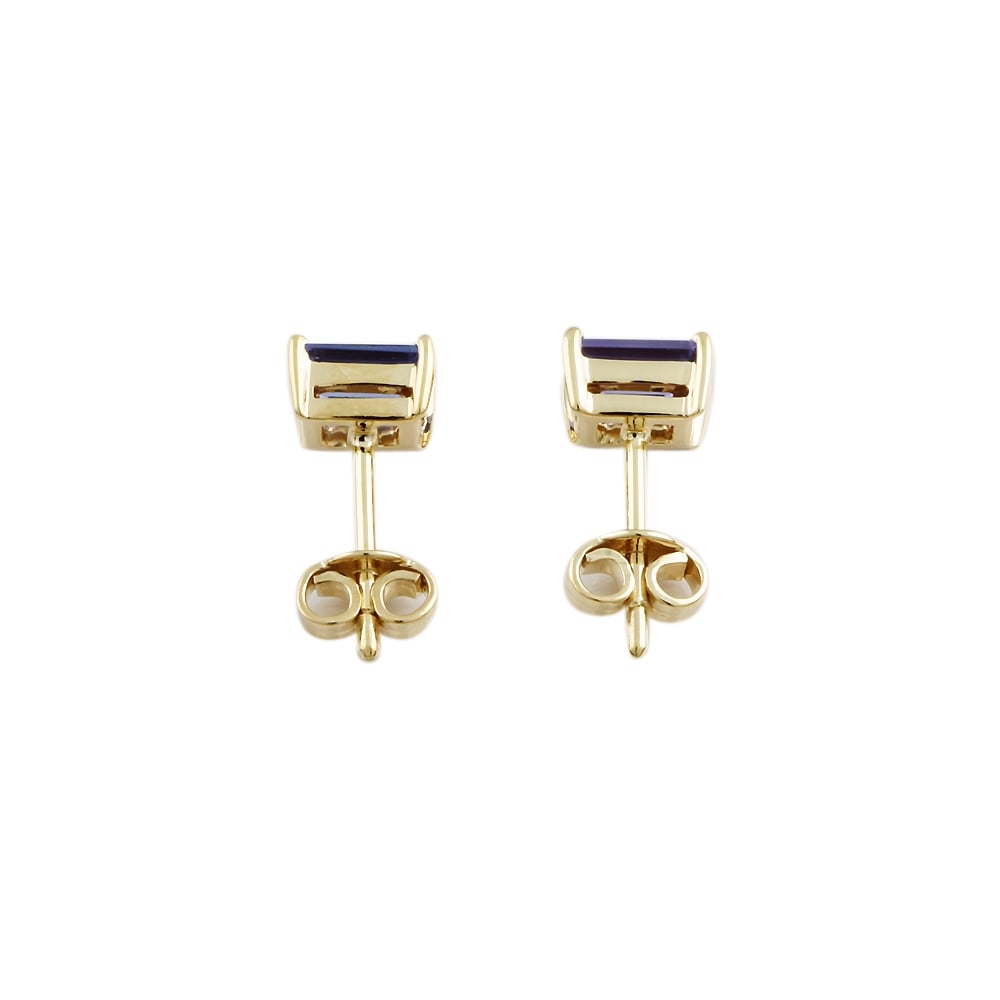 9ct Yellow Gold Tanzanite Stud Earring