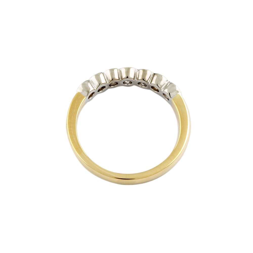 9ct Yellow and White Gold Diamond Seven Stone Ring