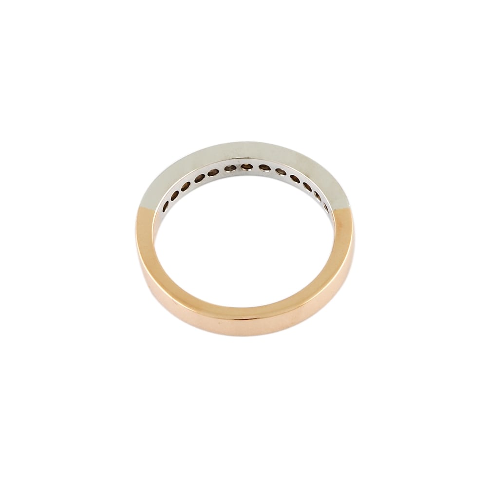 9ct Rose and White Gold Diamond Half Eternity Ring