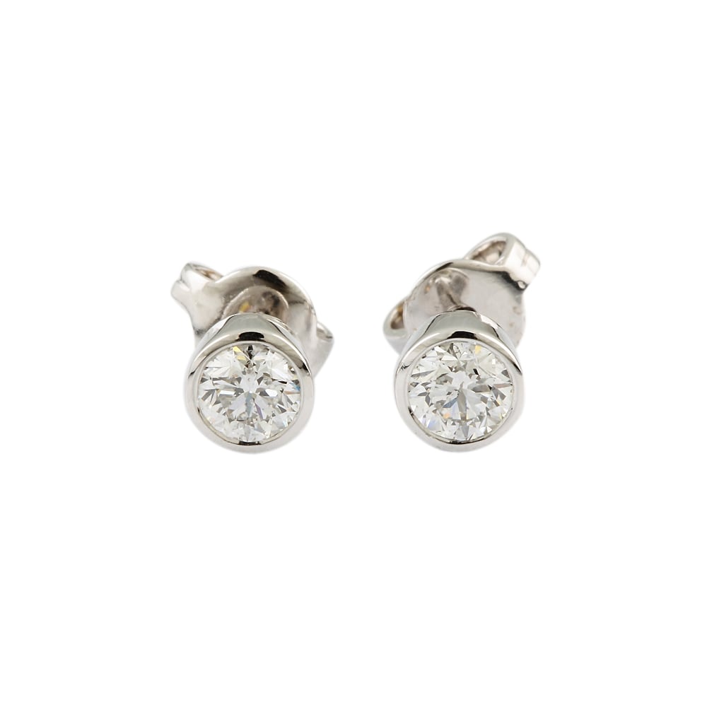 9ct White Gold Diamond Stud Earring 0.61ct