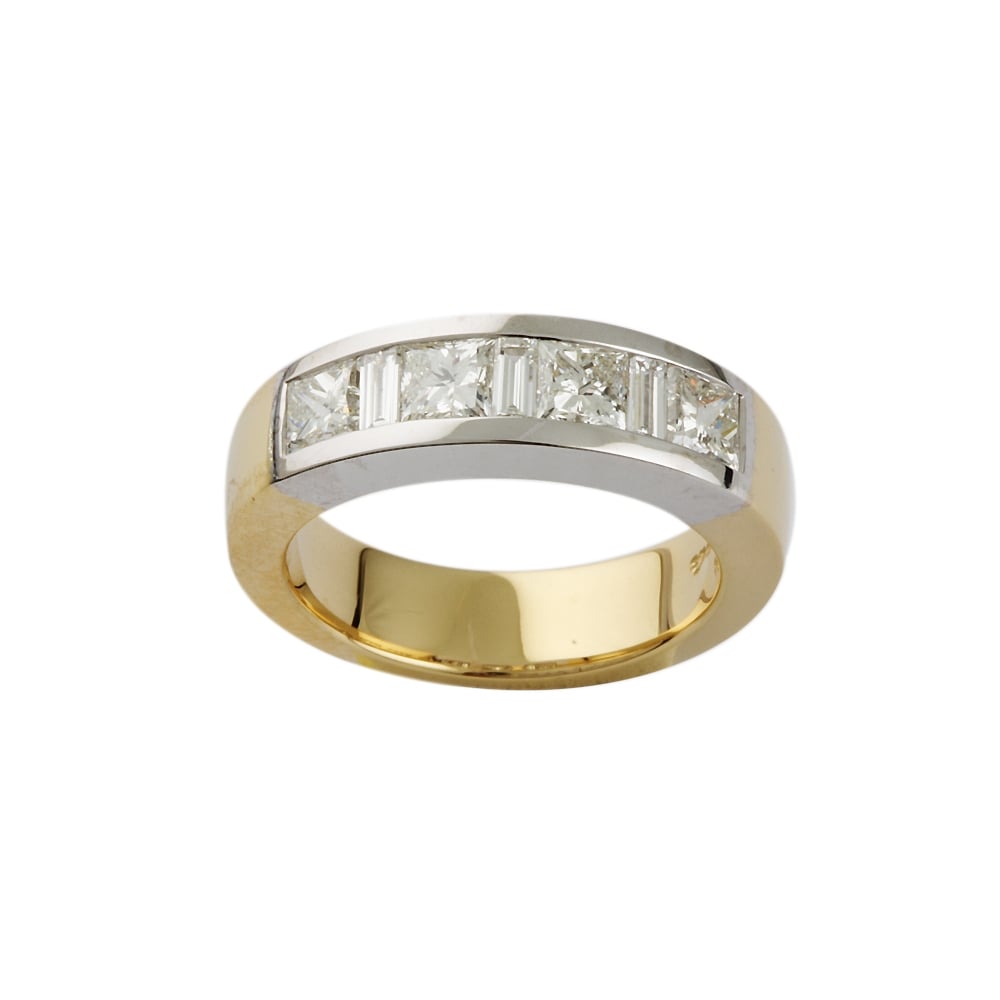 9ct Yellow and White Gold Diamond Seven Stone Ring 1.12ct