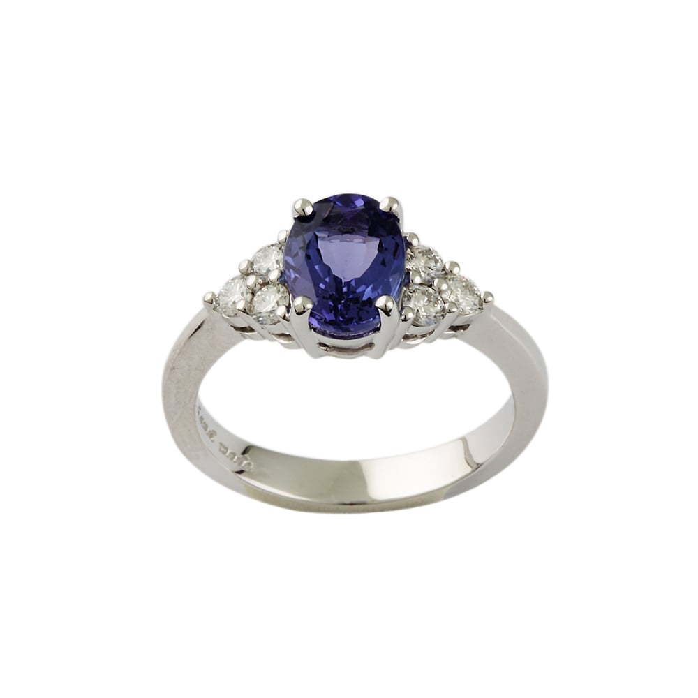 9ct White Gold Tanzanite 1.90ct and Diamond 0.33ct Ring