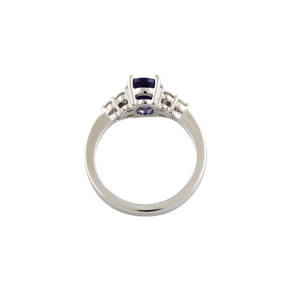 9ct White Gold Tanzanite 1.90ct and Diamond 0.33ct Ring