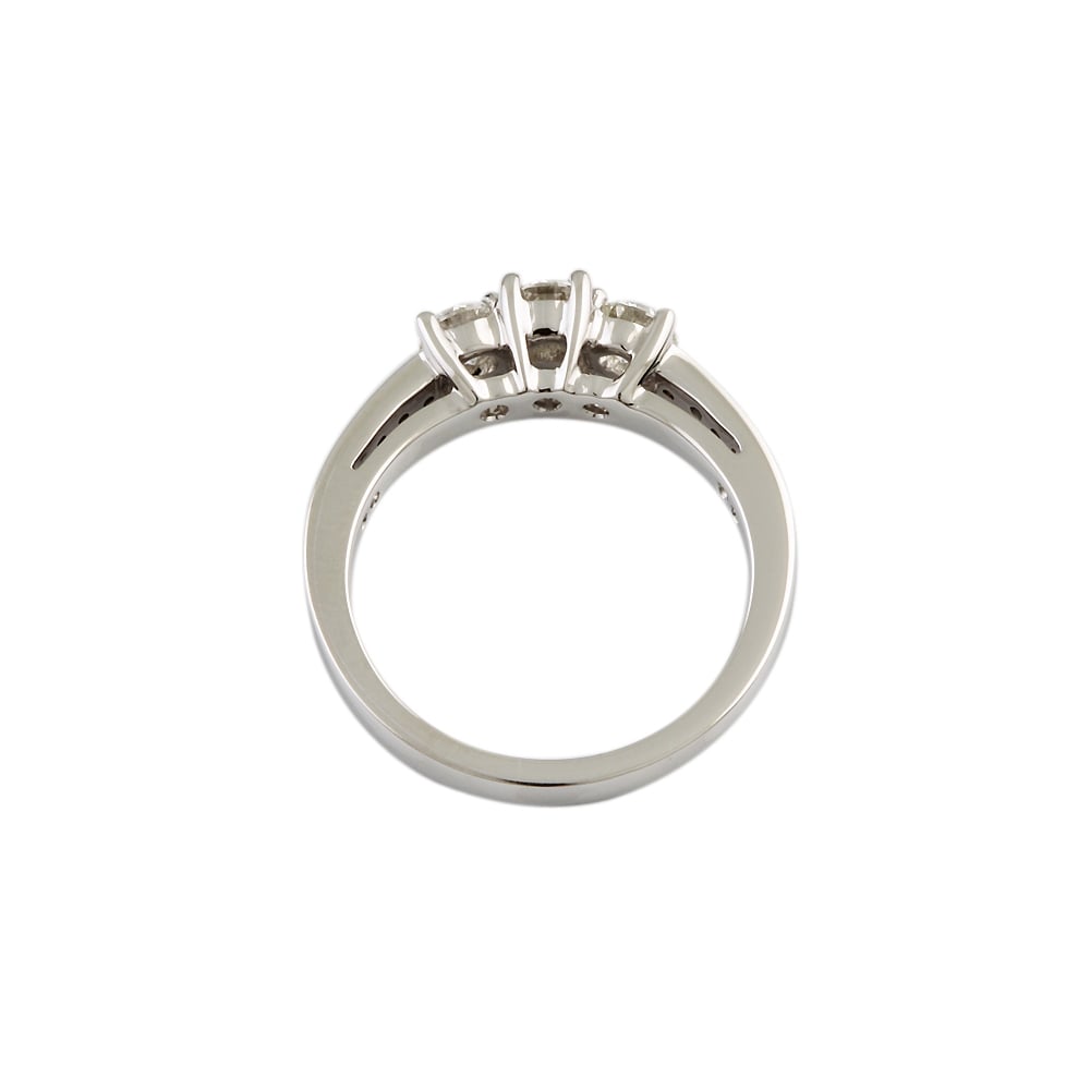 9ct White Gold Diamond Half Eternity Ring 0.85ct