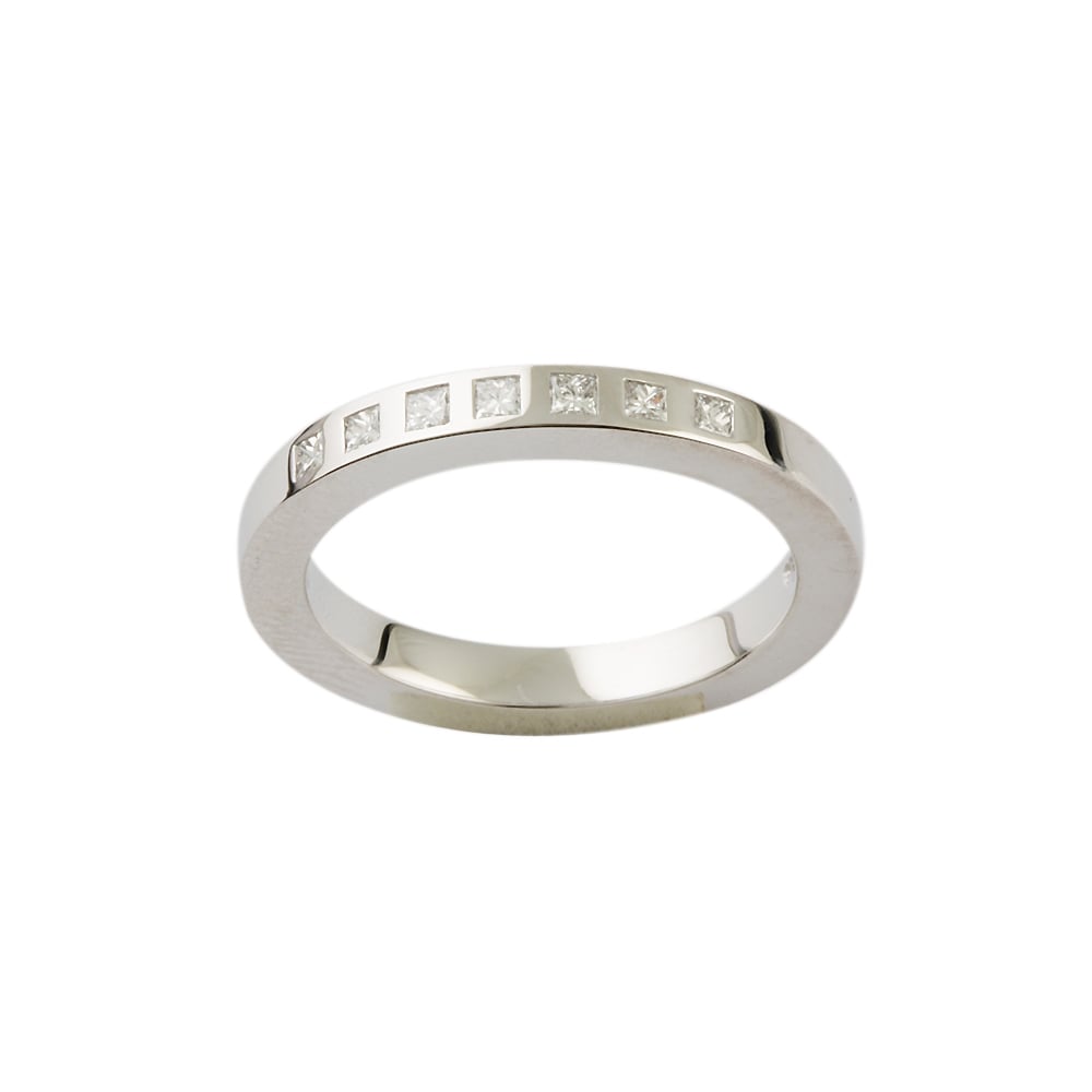 9ct White Gold Diamond Half Eternity Ring