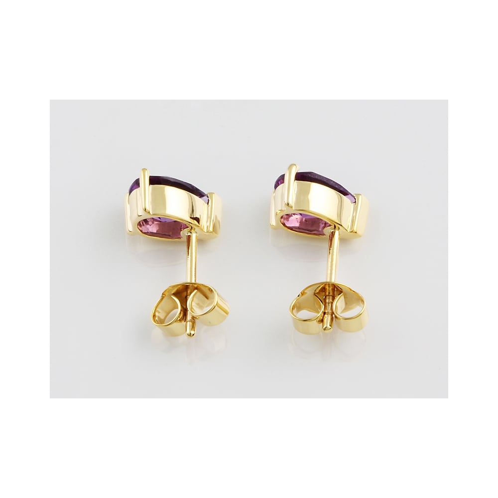 9ct Yellow Gold Amethyst Stud Earring 1.51ct