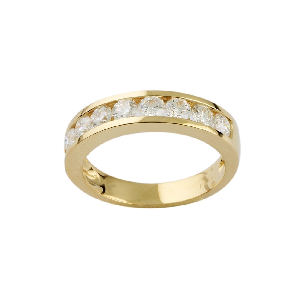 9ct Yellow Gold Diamond Half Eternity Ring 1.00ct