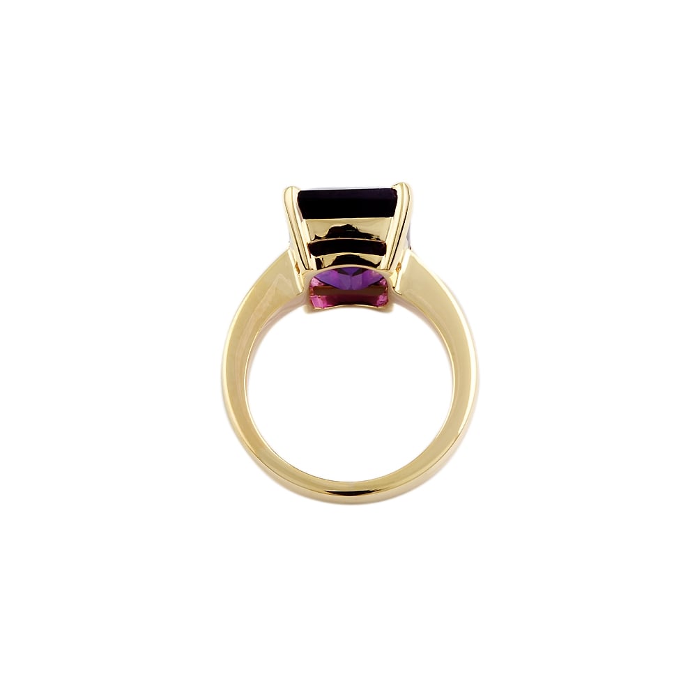 9ct Yellow Gold Amethyst Single Stone Ring