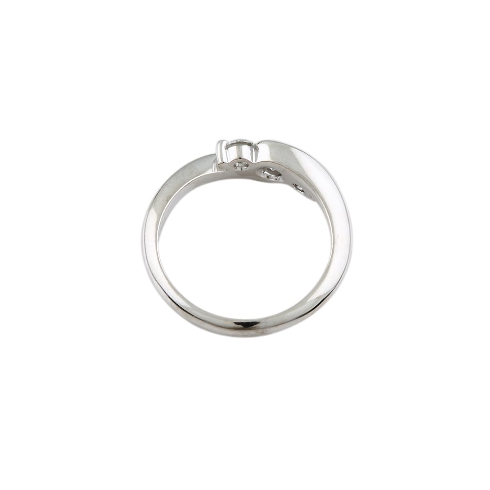 9ct White Gold Diamond Three Stone Ring Total weight  0.30ct
