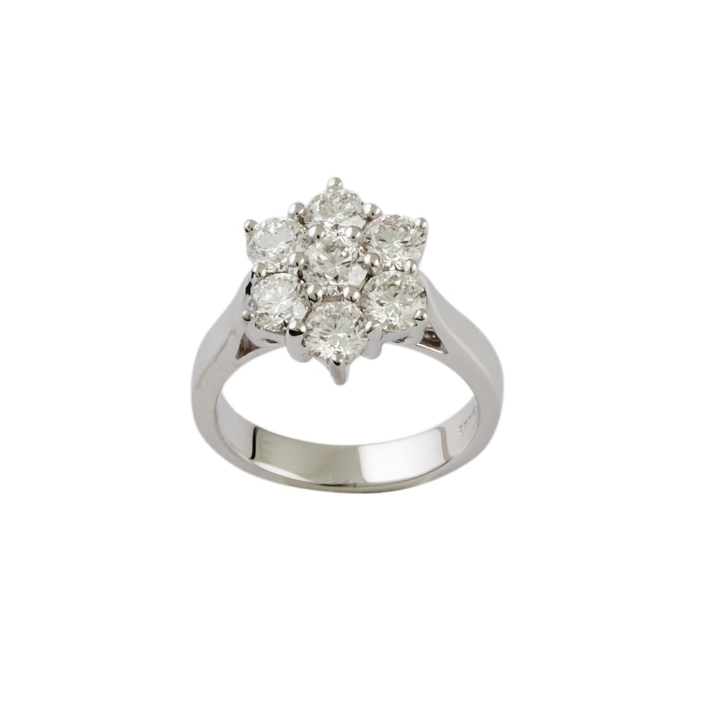 9ct White Gold Diamond Cluster Ring 1.41ct