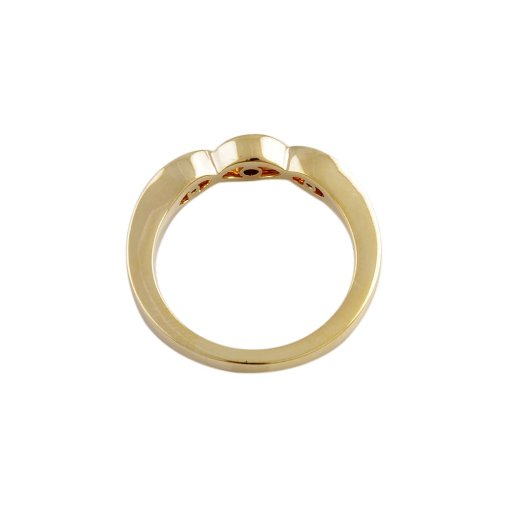 9ct Yellow Gold garnet 0.08ct and Diamond Dress Ring  0.06ct