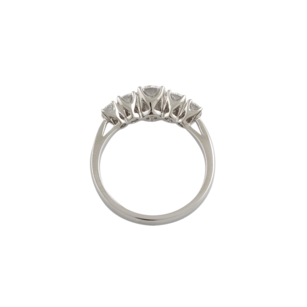 9ct White Gold Diamond Five Stone Ring 1.22ct