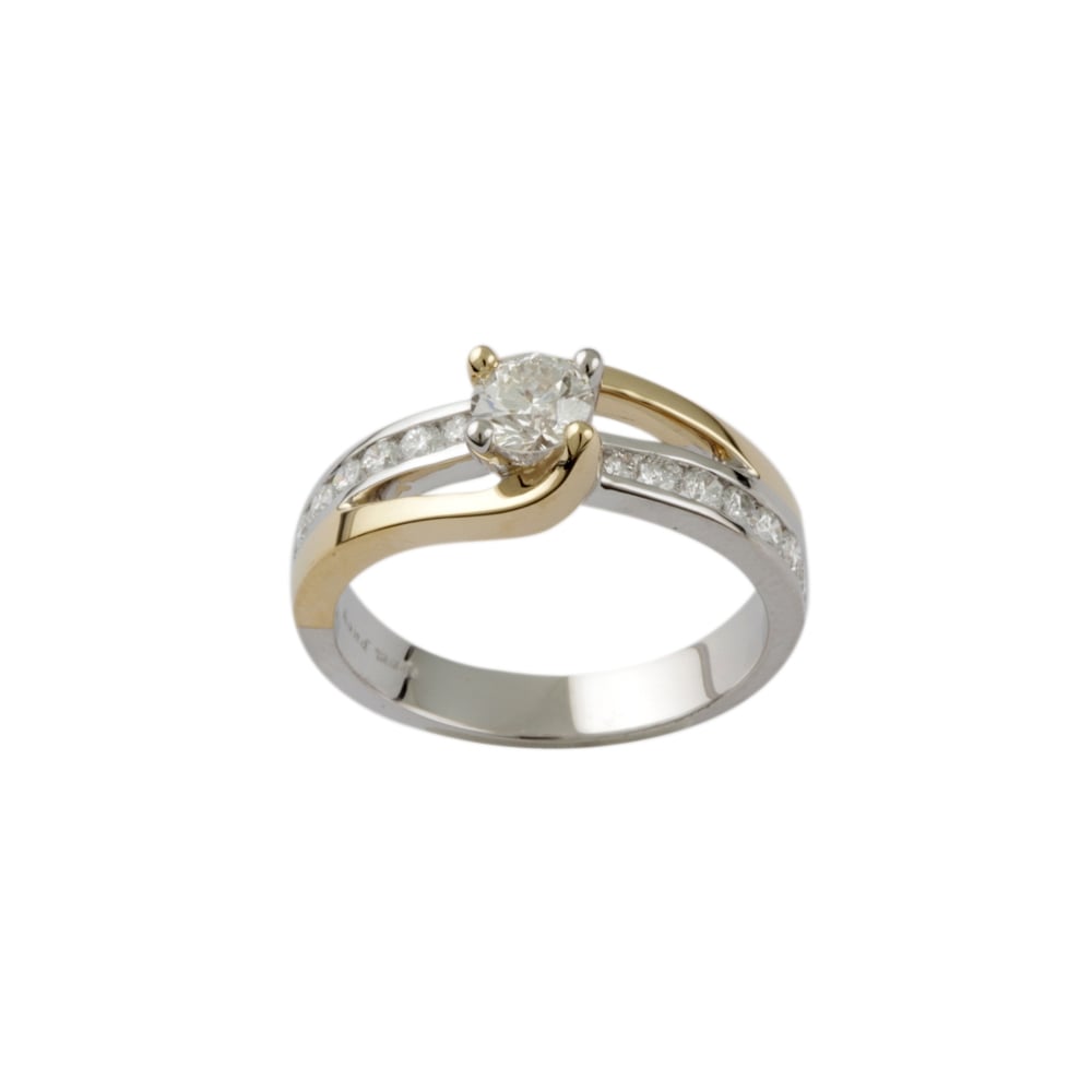 9ct Yellow and White Diamond Dress Ring
