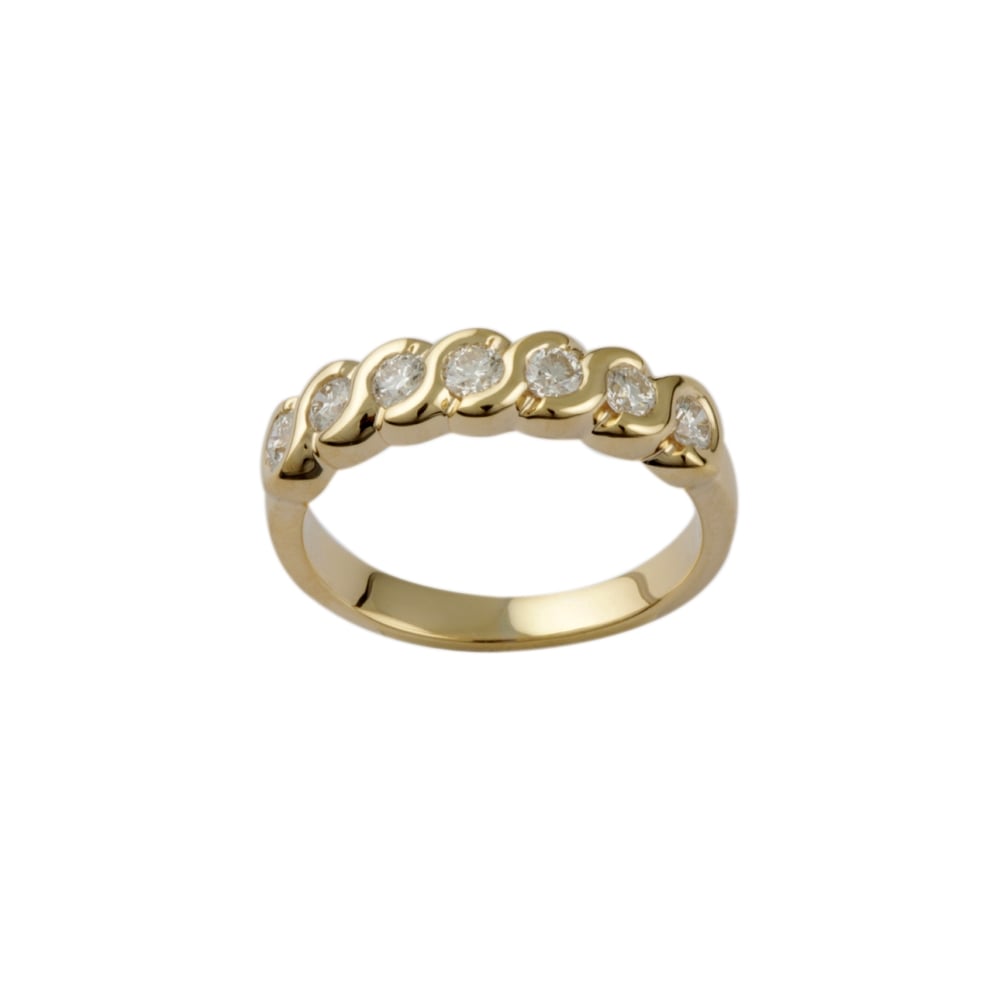 9ct Yellow Gold Diamond Half Eternity Ring 0.42ct