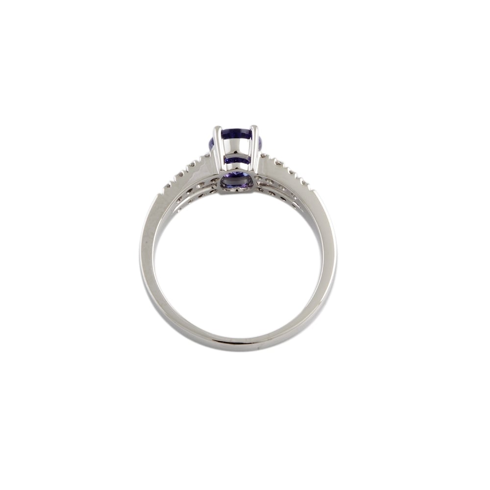 9ct White Gold Tanzanite and Diamond Dress Ring
