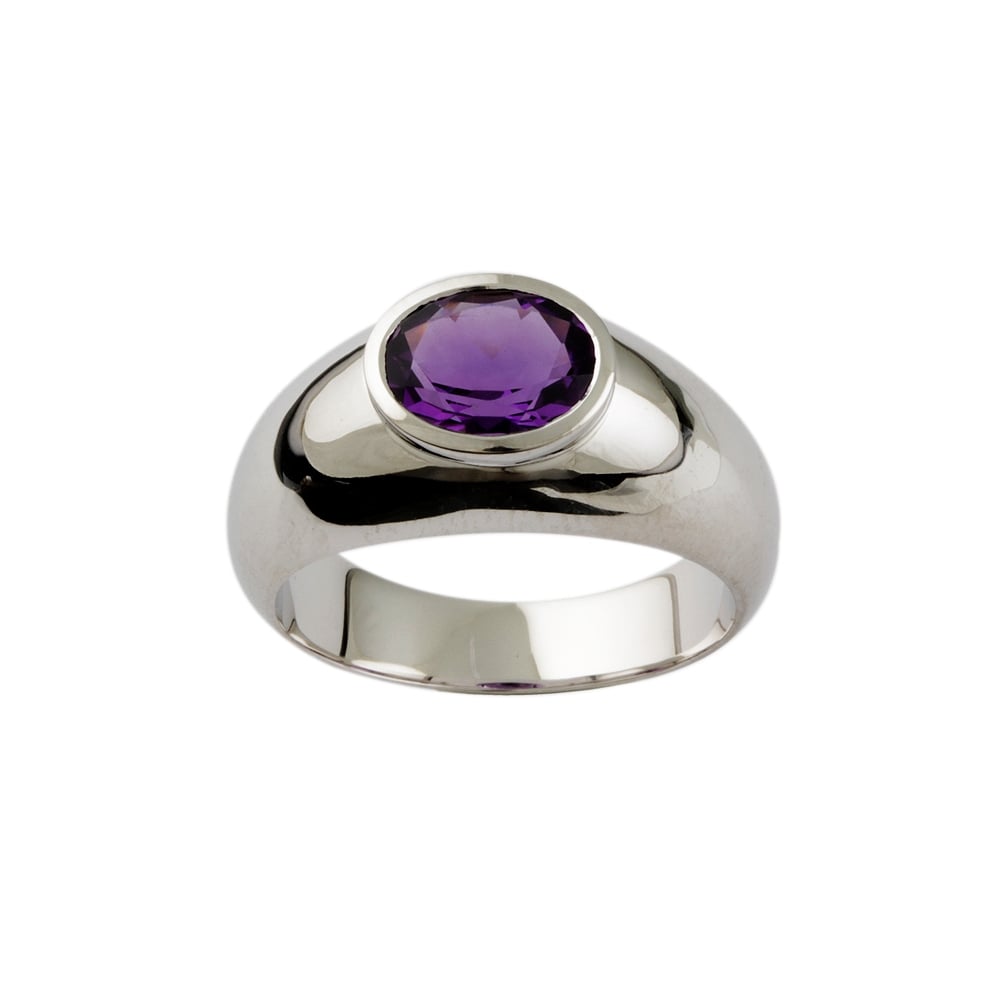 9ct White Gold Amethyst single Stone Ring 2.29ct