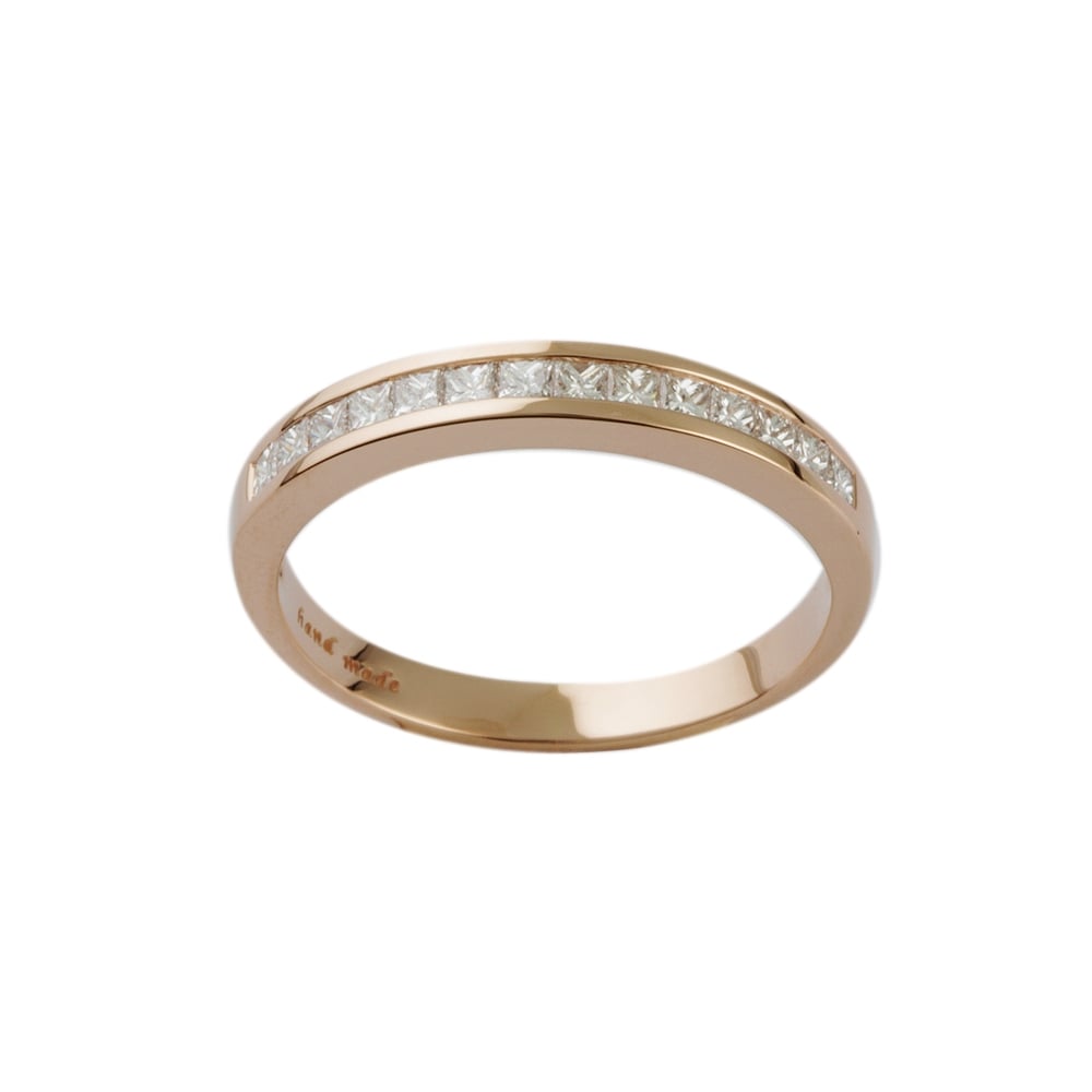 9ct Rose Gold Diamond 0.51ct Half Eternity Ring