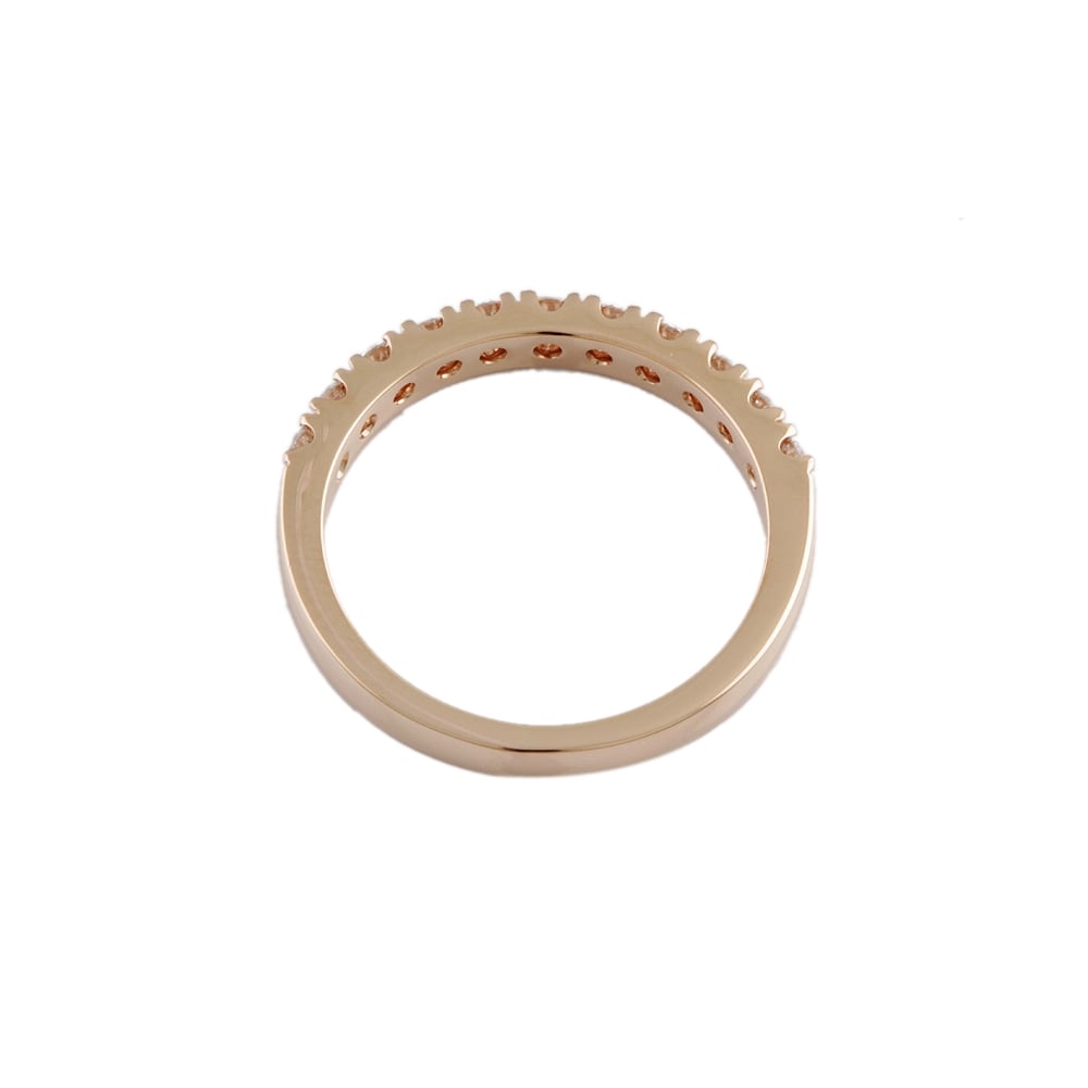 9ct Rose Gold Diamond 0.85ct Half Eternity Ring