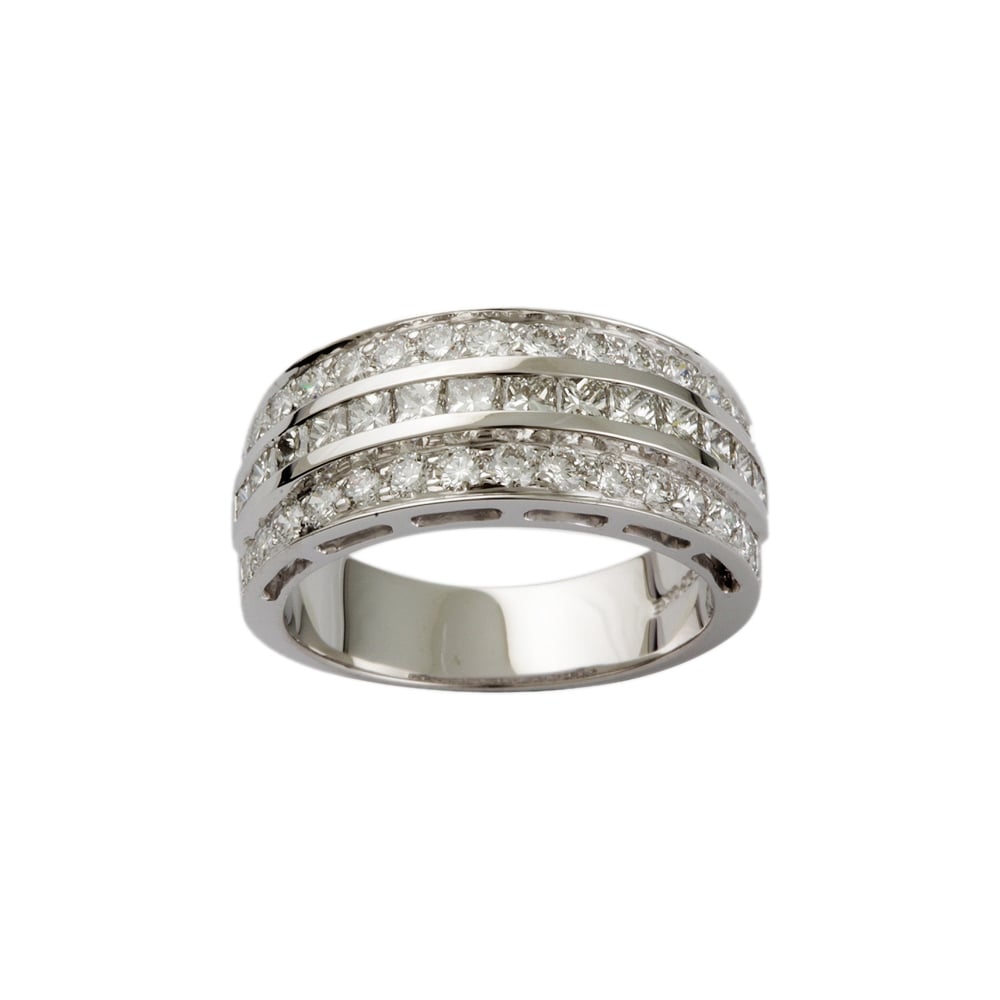 9ct White Gold Diamond 1.73ct Half Eternity Ring