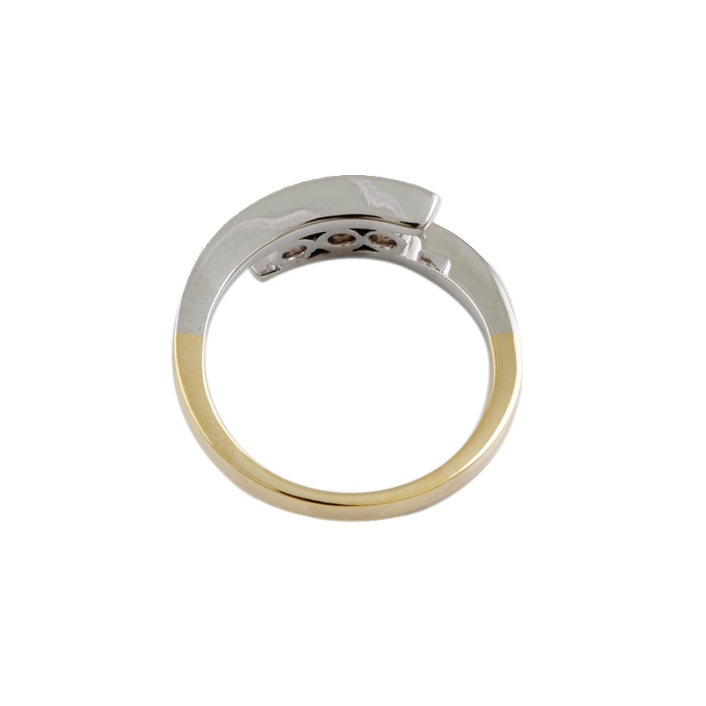 9ct Yellow and White Gold Diamond 0.54ct Three Stone Ring