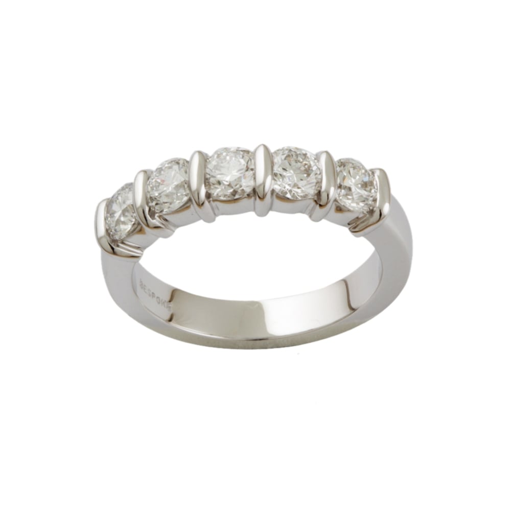 9ct White Gold Diamond 1.51ct Five Stone Ring