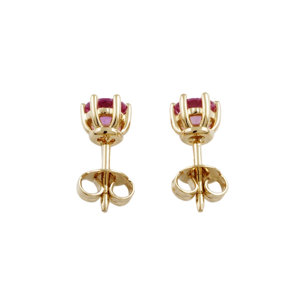 9ct Yellow Gold Pink Sapphire 1.55ct Stud Earrings