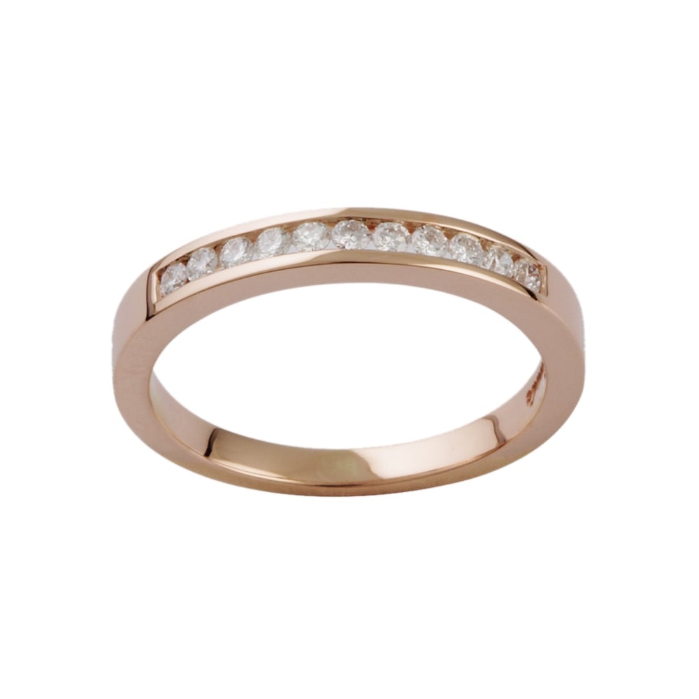 9ct Rose Gold Diamond 0.16ct Half Eternity Ring