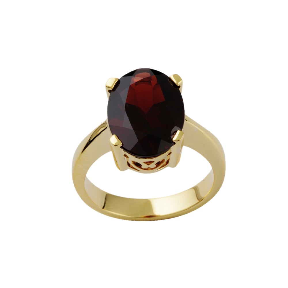 9ct Yellow Gold Garnet 6.28ct Single Stone Ring