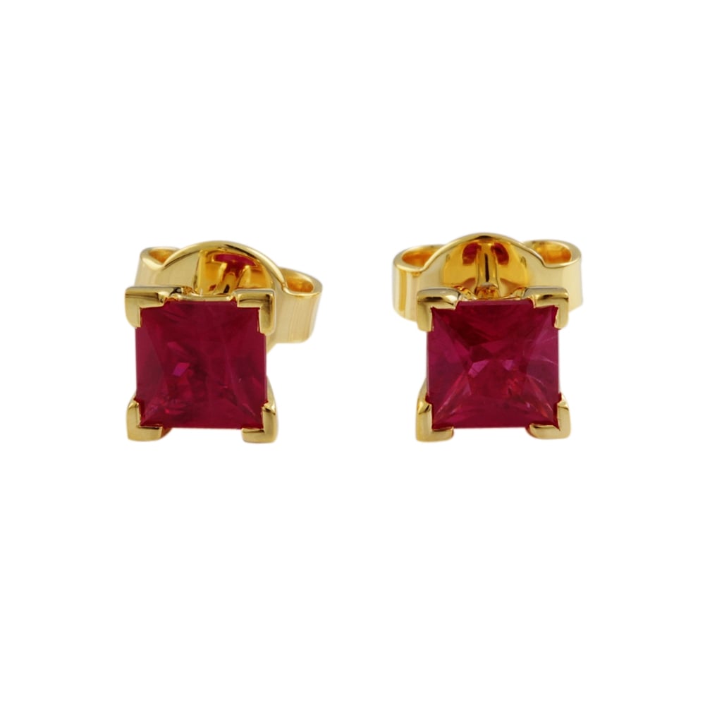 9ct Yellow Gold Ruby 1.73ct Stud Earrings