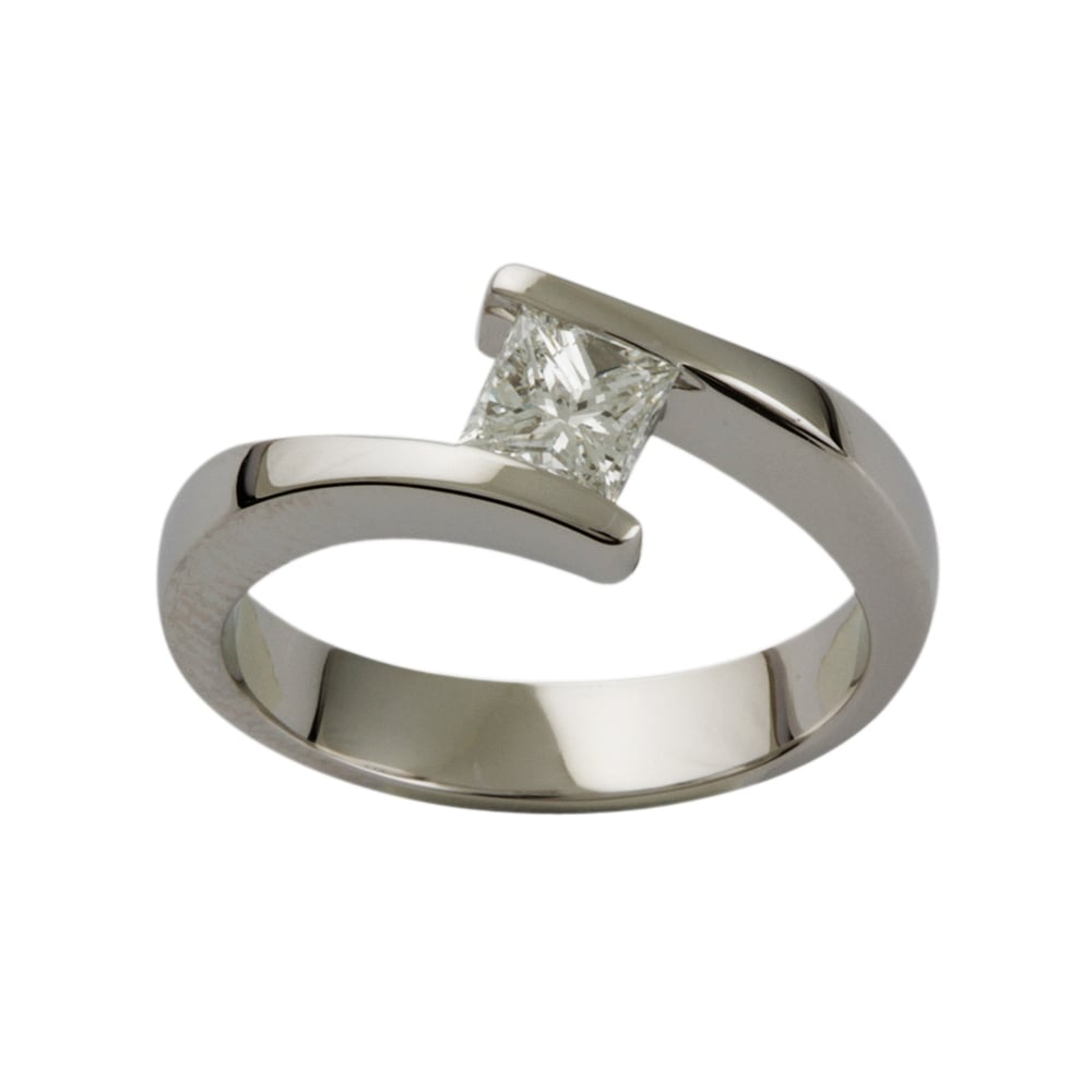 9ct White Gold Diamond 0.46ct Solitaire Ring