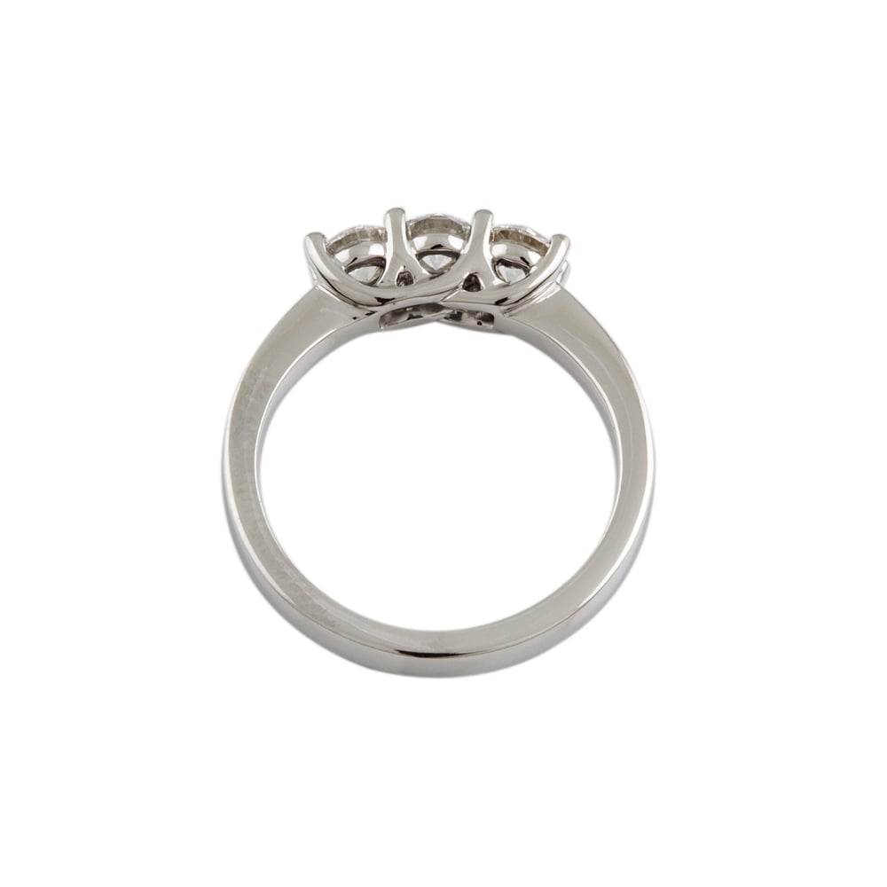 9ct White Gold Diamond 0.77ct Three Stone Ring