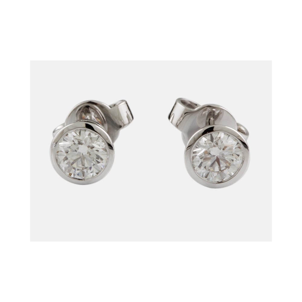 9ct White Gold Diamond 0.68ct Stud Earrings