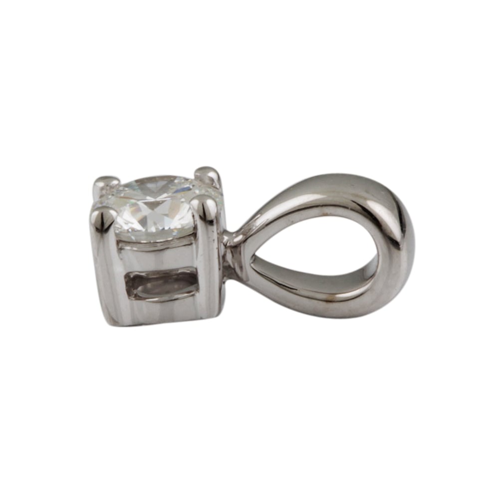 9ct White Gold Diamond 0.40ct Solitaire Pendant