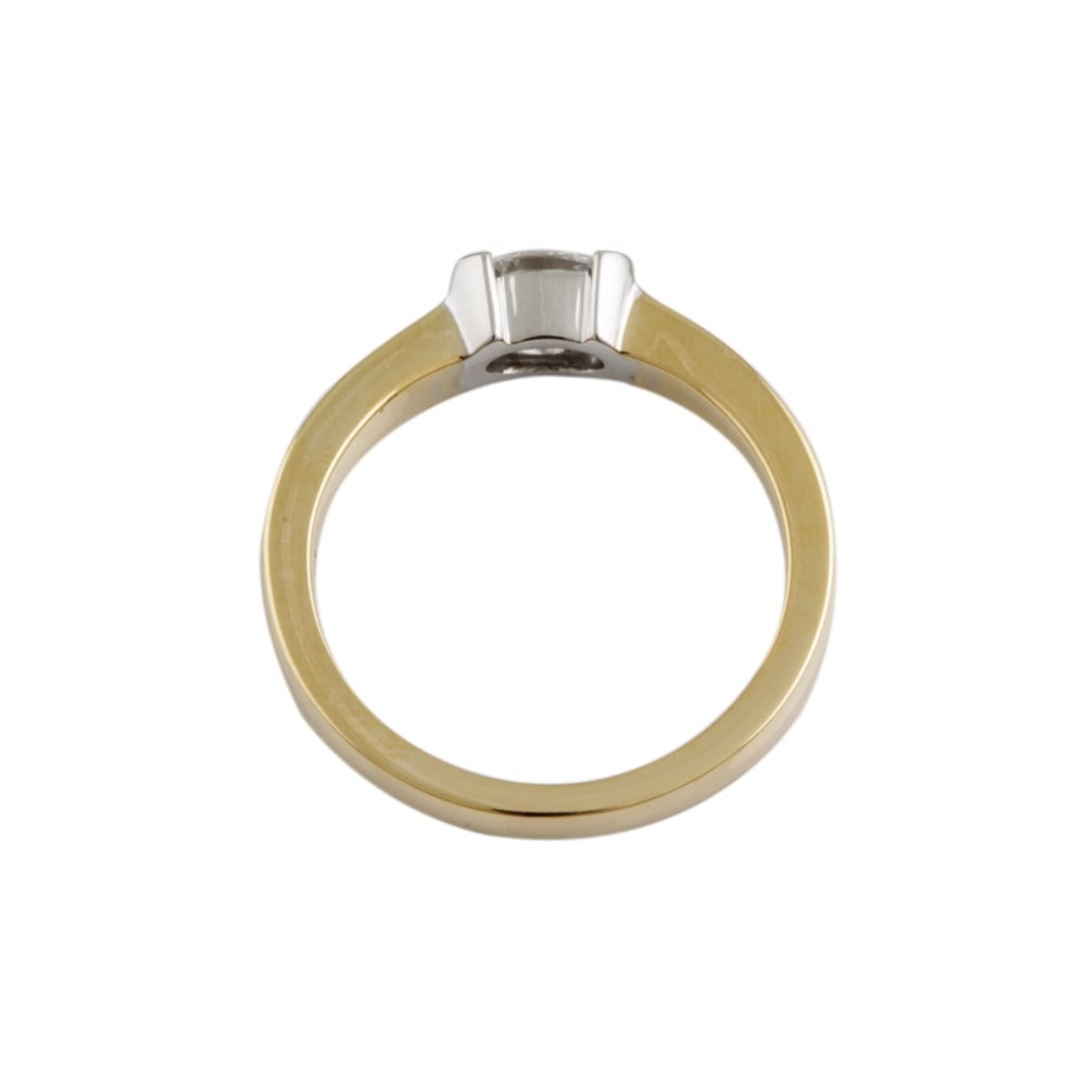 9ct Yellow and White Gold Diamond 0.34ct Solitaire Ring