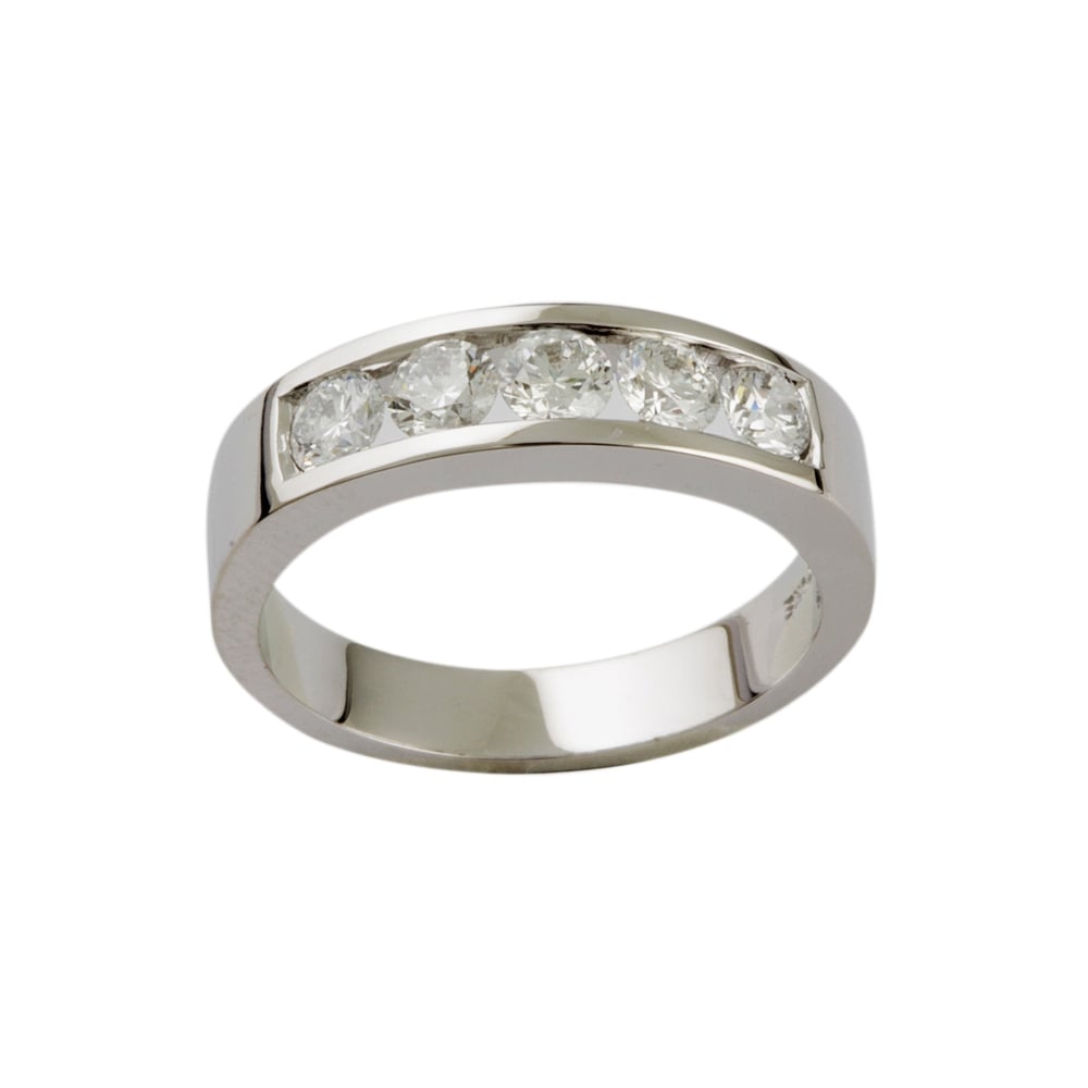 9ct White Gold Diamond Five Stone Ring